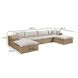 Cali Light Gray Fabric & Brown Wicker Modular Outdoor U-Chaise Sectional