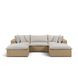 Cali Light Gray Fabric & Brown Wicker Modular Outdoor Small U-Chaise Sectional