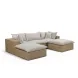 Cali Light Gray Fabric & Brown Wicker Modular Outdoor Small U-Chaise Sectional