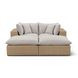 Cali Light Gray Fabric & Brown Wicker Modular Outdoor Double Chaise