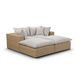 Cali Light Gray Fabric & Brown Wicker Modular Outdoor Double Chaise