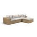 Cali Light Gray Fabric & Brown Wicker Outdoor Modular Sectional