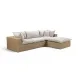 Cali Light Gray Fabric & Brown Wicker Modular Outdoor Sectional