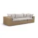 Cali Light Gray Fabric & Brown Wicker Modular Outdoor Sofa