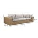 Cali Light Gray Fabric & Brown Wicker Modular Outdoor Sofa