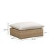 Cali Light Gray Performance Fabric & Brown Wicker Outdoor Ottoman