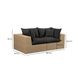 Cali Black Fabric & Brown Wicker Modular Outdoor Loveseat