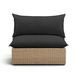 Cali Black Fabric & Brown Wicker Modular Outdoor U-Sectional