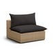 Cali Black Fabric & Brown Wicker Modular Outdoor U-Sectional
