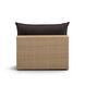 Cali Black Fabric & Brown Wicker Modular Outdoor U-Sectional