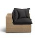 Cali Black Fabric & Brown Wicker Modular Outdoor Small Sectional