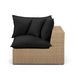 Cali Black Fabric & Brown Wicker Modular Outdoor Small Sectional