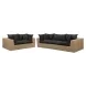 Cali Black Fabric & Brown Wicker Modular Outdoor Conversation Set