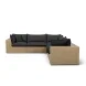 Cali Black Fabric & Brown Wicker Modular Outdoor L-Sectional