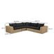 Cali Black Fabric & Brown Wicker Modular Outdoor L-Sectional