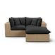 Cali Black Fabric & Brown Wicker Modular Outdoor Small Sectional