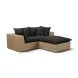 Cali Black Fabric & Brown Wicker Modular Outdoor Small Sectional