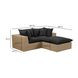 Cali Black Fabric & Brown Wicker Modular Outdoor Small Sectional