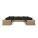 Cali Black Fabric & Brown Wicker Modular Outdoor U-Sectional