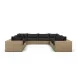 Cali Black Fabric & Brown Wicker Modular Outdoor U-Sectional