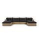 Cali Black Fabric & Brown Wicker Modular Outdoor U-Chaise Sectional