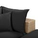 Cali Black Fabric & Brown Wicker Modular Outdoor Small U-Chaise Sectional
