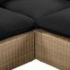 Cali Black Fabric & Brown Wicker Modular Outdoor Small U-Chaise Sectional