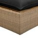 Cali Black Fabric & Brown Wicker Modular Outdoor Small U-Chaise Sectional