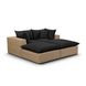 Cali Black Fabric & Brown Wicker Modular Outdoor Double Chaise