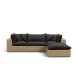 Cali Black Fabric & Brown Wicker Modular Outdoor Sectional