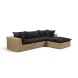 Cali Black Fabric & Brown Wicker Modular Outdoor Sectional