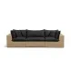 Cali Black Fabric & Brown Wicker Modular Outdoor Conversation Set