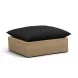 Cali Black Performance Fabric & Brown Wicker Outdoor Ottoman