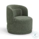 Massa Textured Green Performance Fabric Swivel Accent Chair