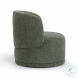Massa Textured Green Performance Fabric Swivel Accent Chair