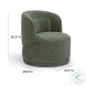 Massa Textured Green Performance Fabric Swivel Accent Chair