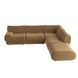 Zenith Latte Brown Velvet Modular Sectional with LAF Chair