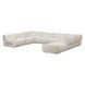 Zenith Cream Upcycled Fabric Modular U-Sectional with LAF Chair