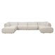 Zenith Cream Upcycled Fabric Modular U-Sectional