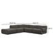 Zenith Charcoal Gray Upcycled Fabric Modular Sectional with RAF Chair