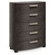 Geneve Brown Tall 5 Drawer Chest