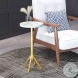 Maurice White And Gold Side Table