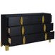 Empire Black Upholstered Panel Bedroom Set with LED