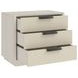Cotiere Cream Linen Performance Fabric 3 Drawer Nightstand with USB Charging