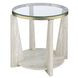 Wanda White Round Glass Top End Table