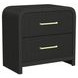 Woodridge Black 2 Drawer Nightstand with USB Charging