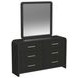 Woodridge Black 6 Drawer Dresser and Square Mirror