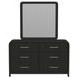 Woodridge Black 6 Drawer Dresser and Square Mirror
