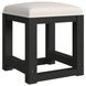 Woodridge White and Black Upholstered Dressing Stool