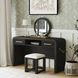 Woodridge Black Dressing Table and Round Mirror